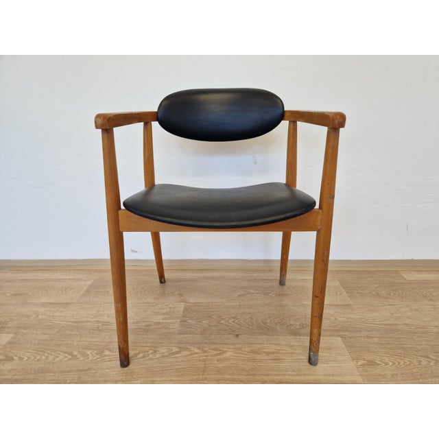 Black Mid-Century Scandinavian Style Chair attributed to Antonin Suman from TON, 1960s For Sale - Image 8 of 14