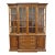 High End Vintage Solid Mahogany Traditional Style 67" Lighted Display Breakfront China Cabinet For Sale