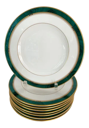 Malachite Dessert Plates - Set of 8