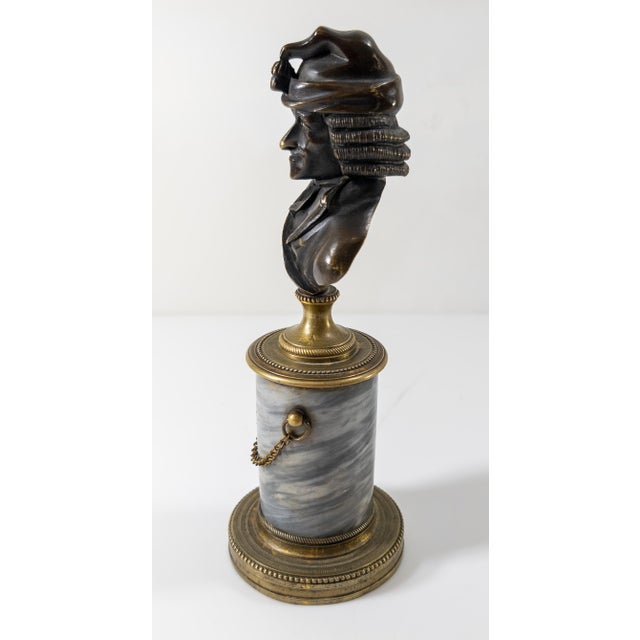Early 19th Century 18th or 19th Century French Bronze Bust of Philosopher Jacques Rousseau on Marble Base For Sale - Image 5 of 10