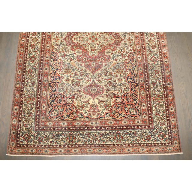 Antique Zabihi Collection Persian Pictorial Isfahan Rug - 4'7" x 6'7" For Sale - Image 4 of 7