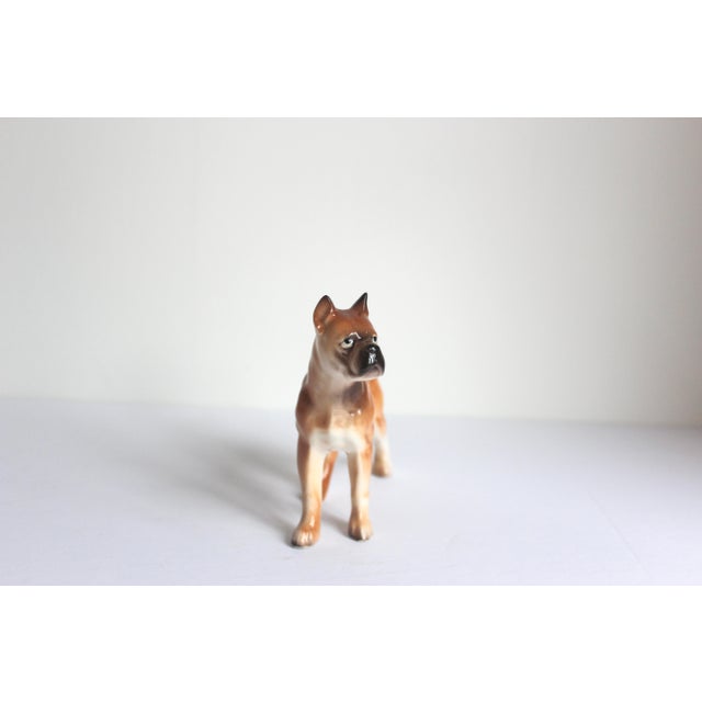 Vintage Ceramic Boxer Dog Figurine Porcelain Canine For Sale - Image 6 of 6
