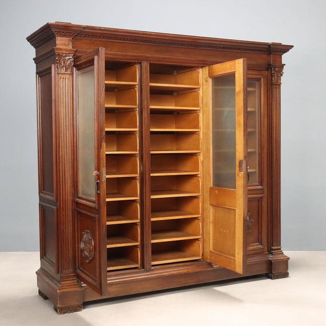 Neo-Renaissance Style Bookcase, Italy, Early 20th Century For Sale - Image 3 of 13