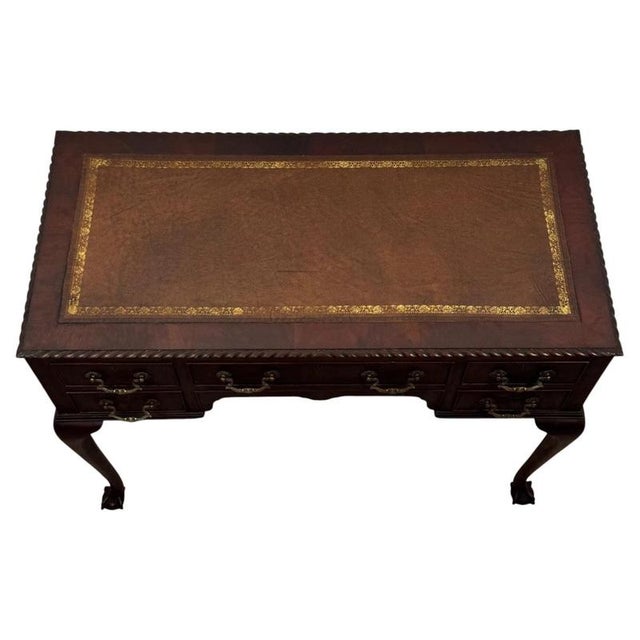Antique English Edwardian Mahogany Writing Table For Sale - Image 5 of 12