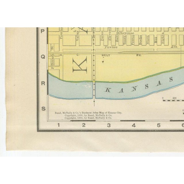 Black Antique Map of Kansas City and Kaw River Confluence by Ran McNally, 1899 For Sale - Image 8 of 12