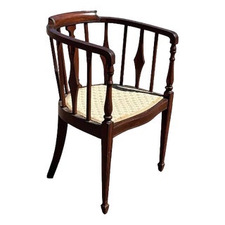 Mahogany Barrel Back Armchair For Sale