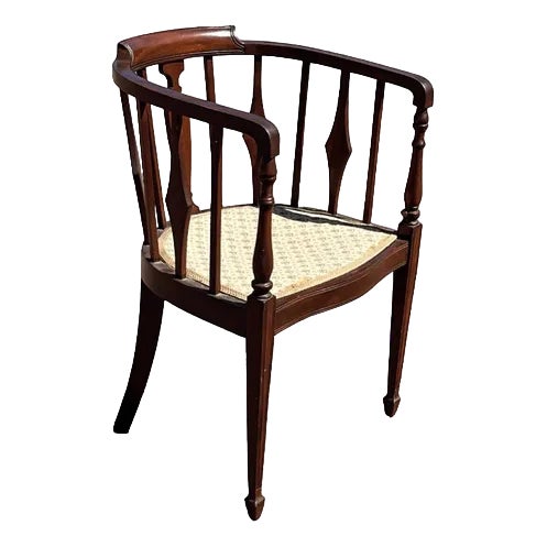Mahogany Barrel Back Armchair For Sale