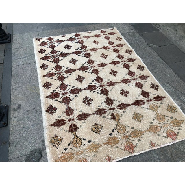 Tribal 1960s Turkish Tribal Wool Rug - 4′6″ × 6′7″ For Sale - Image 3 of 11