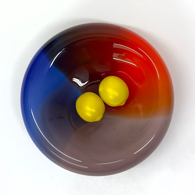 Mid 20th Century Colorful Mid-Century Modern Double-Walled Glass Bowl Attributed to Flavio Poli for Murano For Sale - Image 5 of 13