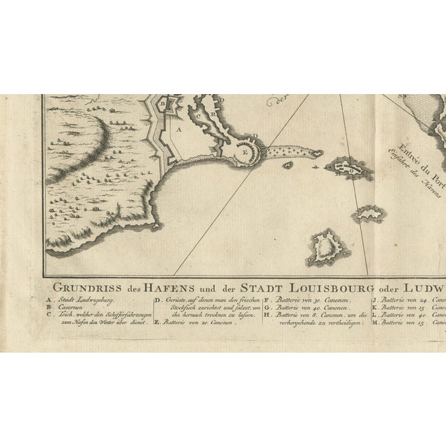 Plan of Louisbourg Harbor and Fortress, Cape Breton Island, 1756 For Sale - Image 6 of 10
