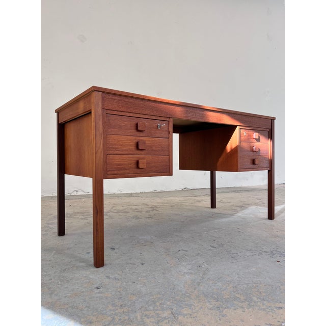 Brown Teak Desk from Domino Møbler, 1960s For Sale - Image 8 of 11