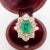 Pompadour Ring Gold Emerald Diamonds, Size 6 For Sale - Image 4 of 6