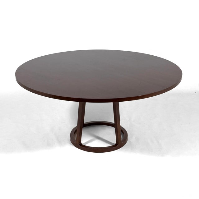 Baker Furniture Company Baker 60" Oak Pedestal Dining Table For Sale - Image 4 of 9