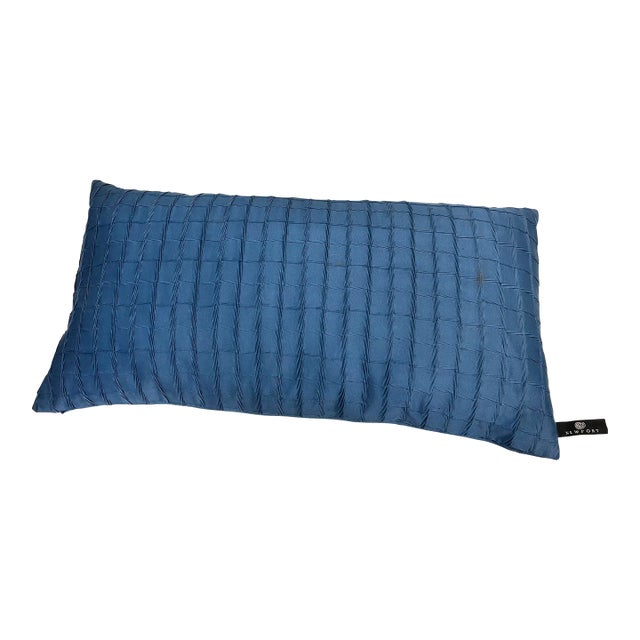 Vintage Blue Feather Pillow by Newport For Sale