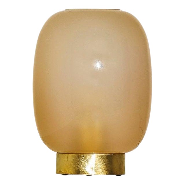 VF210 Table Lamp in Satin Brass and Blown Glass by Daluce For Sale