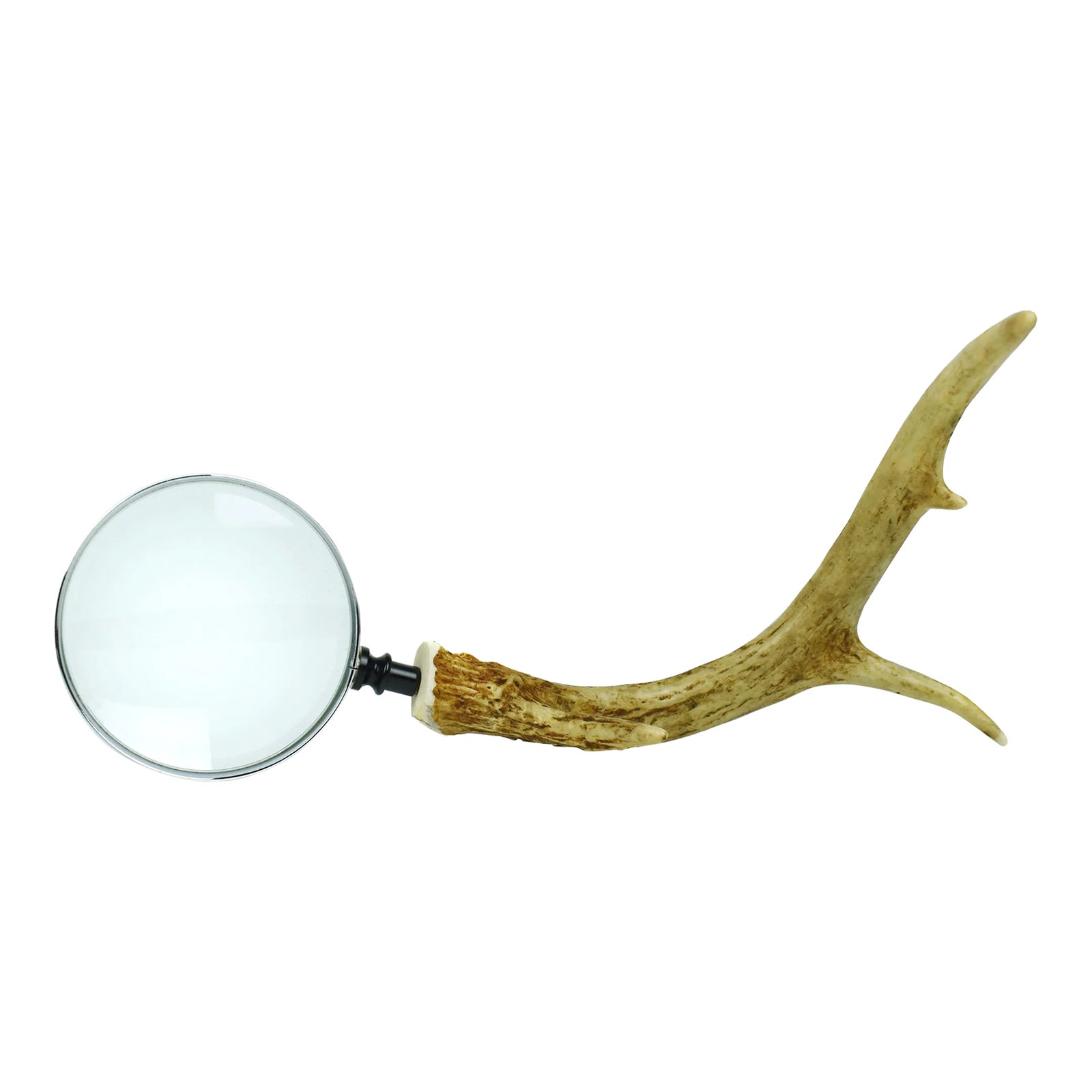 Mid 20th Century Magnifier Magnifying Glass Mounted on Natural Deer ...