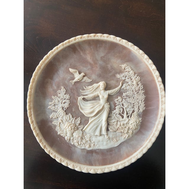 This is a series of limited- edition plates, " the romantic poets" in solid incolay stone made by Incolay Studios of...