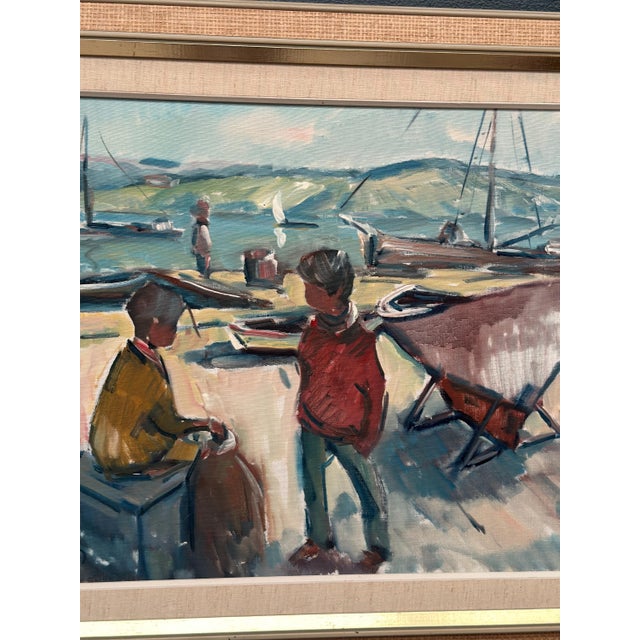 Nils Sewerin, Harbour, 1950s, Oil Painting on Canvas, Framed For Sale - Image 7 of 18