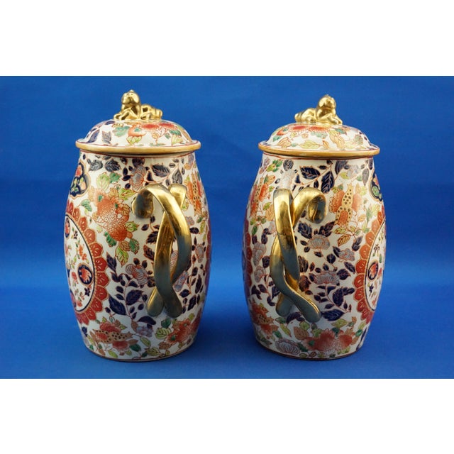 Large Japanese Porcelain Jugs by Imari, Set of 2 For Sale - Image 9 of 18