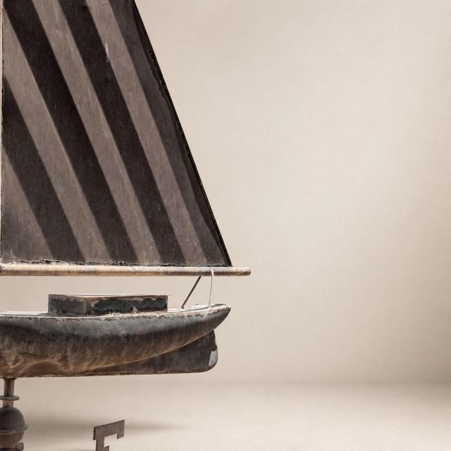 20th Century Three-Dimensional Copper Weathervane with Sailing Boat For Sale - Image 5 of 9