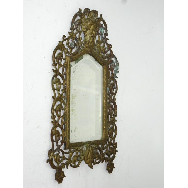 Victorian 1900s Beveled Mirror Bacchus in Gilded Bronze Victorian Figural For Sale - Image 3 of 18