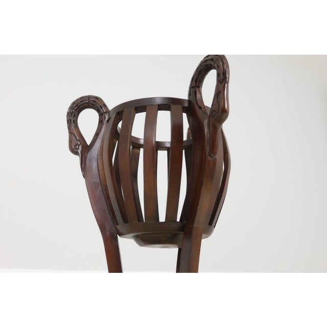 Approx: 30 Years Old Swan Carved Heads Regency Style Condition: Excellent Original Finish & Condition Size: 18w x 18d x 52h