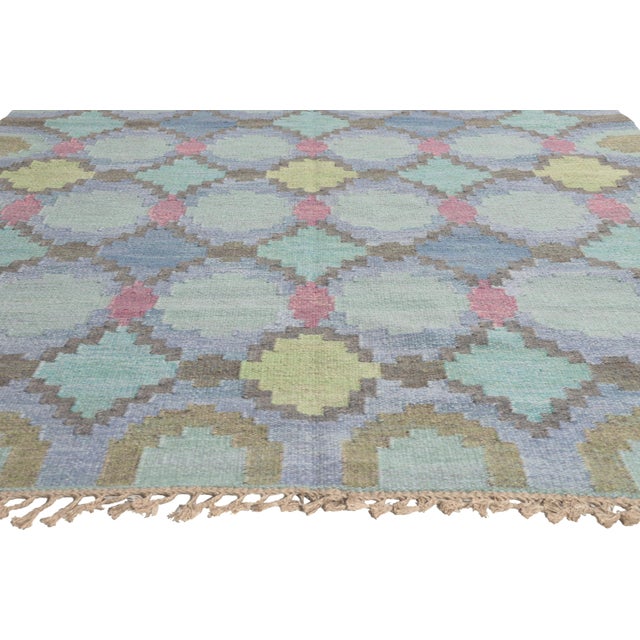 Late 20th Century Judith Johansson Swedish Rollakan Rug, 06'03 X 08'03 For Sale - Image 5 of 13
