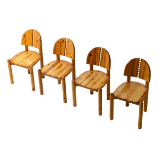 Dining Chairs in Pine from Rainer Daumiller, 1970s, Set of 4 For Sale
