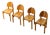 Dining Chairs in Pine from Rainer Daumiller, 1970s, Set of 4 For Sale