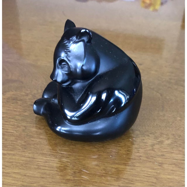 Art Nouveau Lalique Black Panda Bear Paper Weight For Sale - Image 3 of 7
