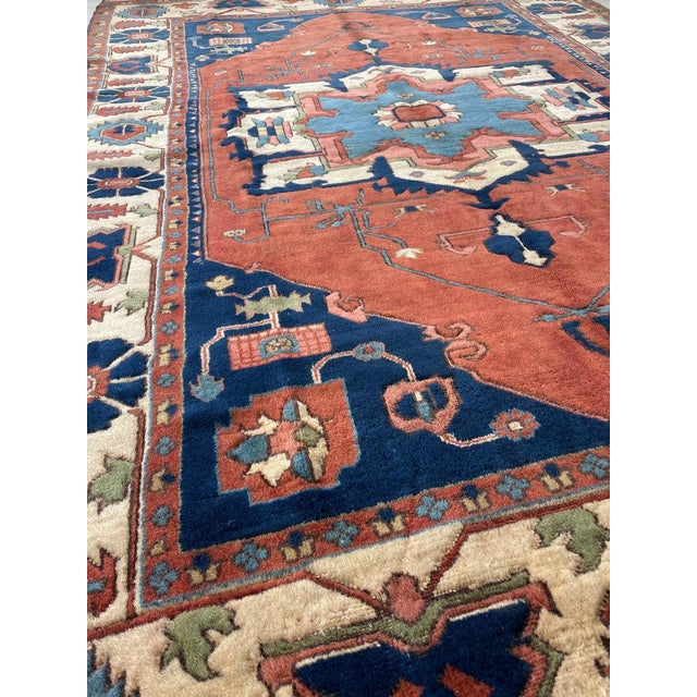 Vintage Turkish SERAPI Design Rusty Terracotta Rug 7.3 x 10 For Sale - Image 10 of 10