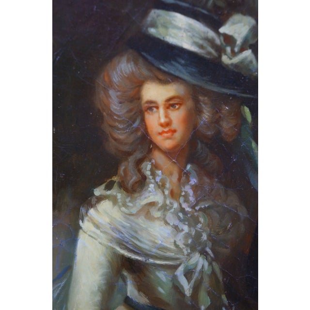 Late 20th Century Mr & Mrs William Hallett Morning Walk Oil Painting After Thomas Gainsbourough For Sale - Image 12 of 13