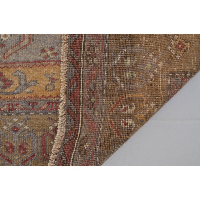 Tan 1960s Oushak Handknotted Floral Carpet For Sale - Image 8 of 9