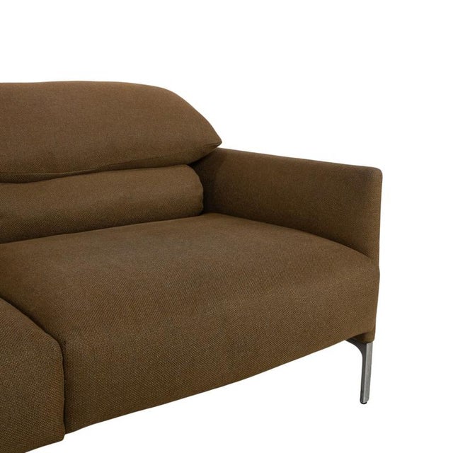 Textile Cor Avalanche Fabric Two-Seater Brown Bronze Manual Function Sofa Couch For Sale - Image 7 of 17