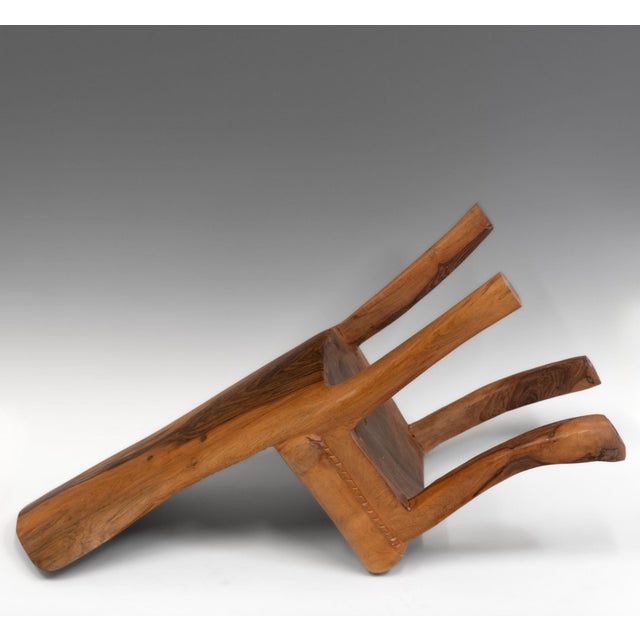Organic Wabi Sabi Sculptural Walnut Side Chair from Pierre Decorse For Sale - Image 11 of 13
