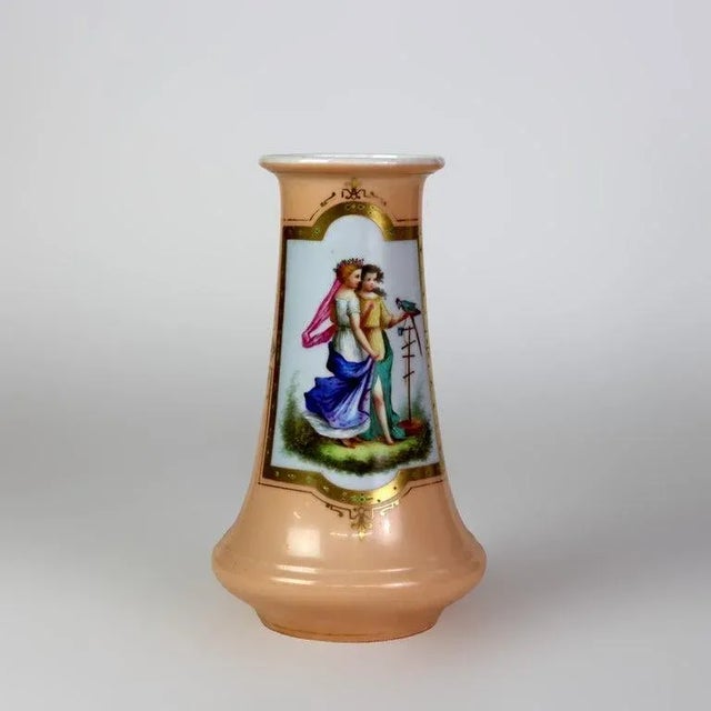 Neoclassical Antique Old Paris Porcelain Portrait Vase C1880 For Sale - Image 3 of 9