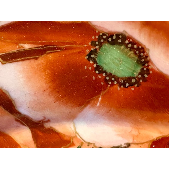 Art Nouveau 1910s Chicago Osborne Art Studio Hand-Painted Art Nouveau Poppy Porcelain Tray – Signed Osborne For Sale - Image 3 of 18