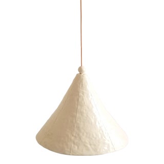 Large White Contemporary Ceramic Pendant Light For Sale