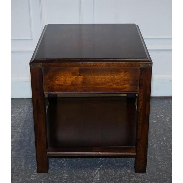 Vintage Military Campaign Mahogany and Brass Nightstand For Sale - Image 15 of 16