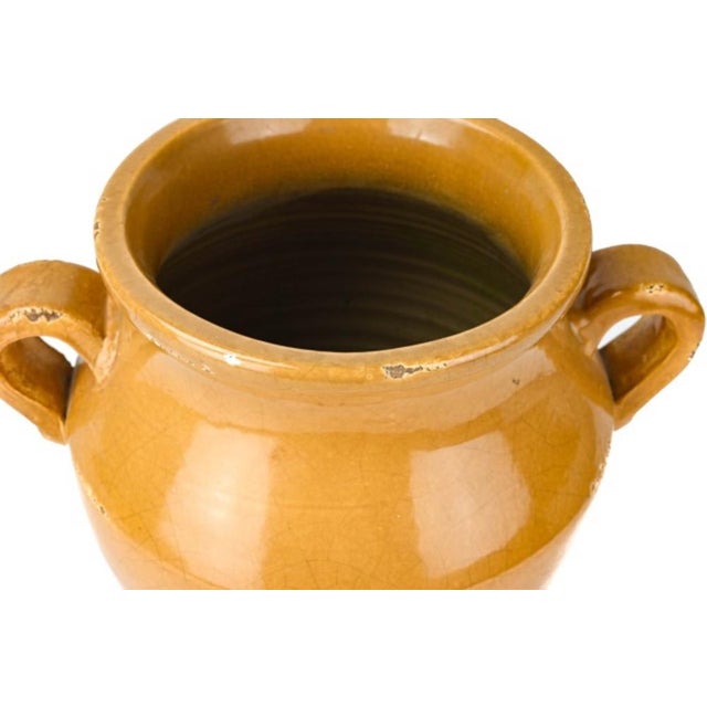 Antique French Yellow Drip Glazed Confit Pot For Sale - Image 4 of 8