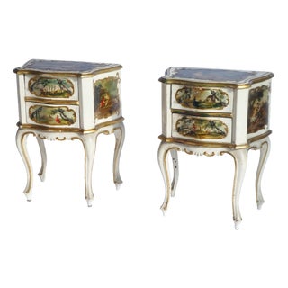 Vintage Baroque Nightstands with Romantic Scenes, Set of 2 For Sale