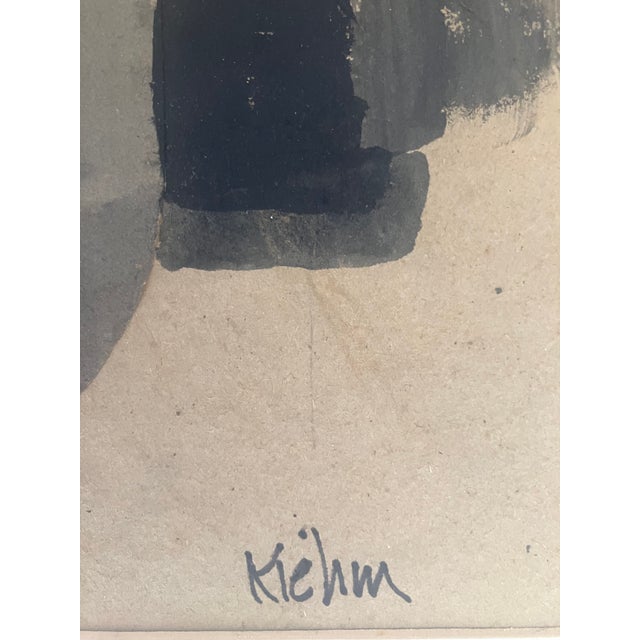 Beige 1960’s Cubism Style Black, Gray & Beige Abstract Mixed Media Collage by Kielm. For Sale - Image 8 of 9