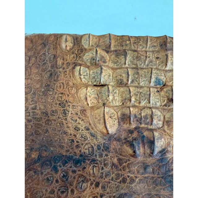 American Vegetable-Tanned Alligator Leather Portfolio – Belly Cut – Mid-Century Executive Case For Sale - Image 14 of 15