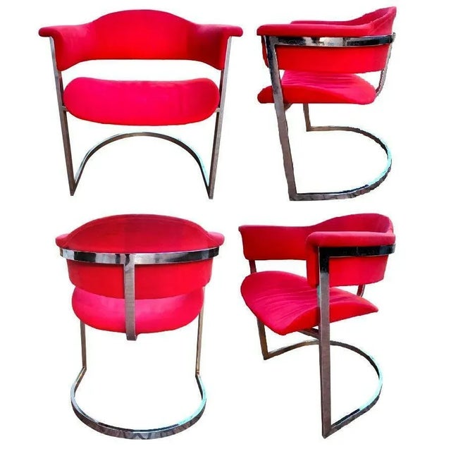 Mario Sabot Vintage Italian Chairs by Vittorio Introini for Mario Sabot, 1970s, Set of 4 For Sale - Image 4 of 10