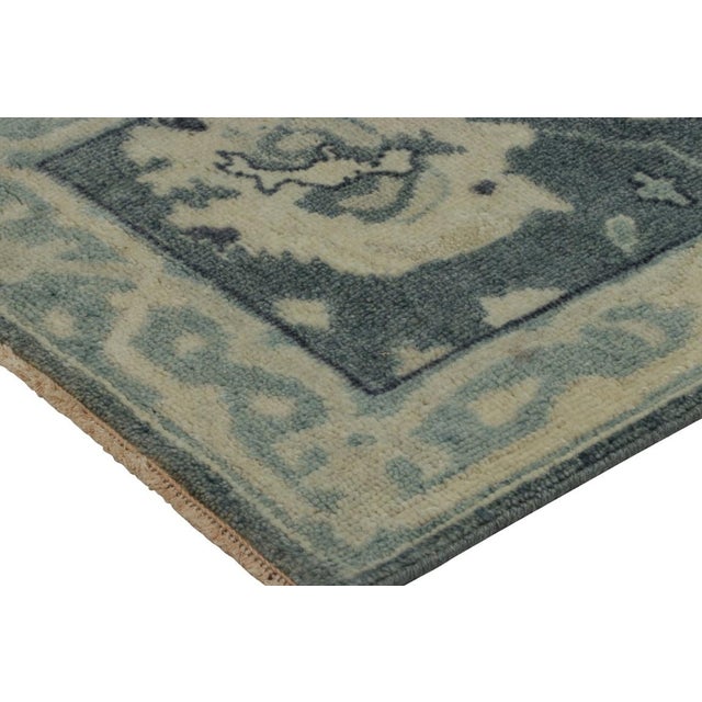 Rug & Kilim’s Oushak Style Rug in Blue, Gray and Cream With Medallions For Sale In New York - Image 6 of 8