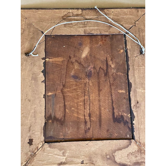 Early 20th Century Art Nouveau Arts & Crafts Hand Carved Oak Frame W/Print of Woman "Alone" Reproduction For Sale - Image 12 of 12