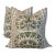 Thibaut Cairo Pillows in Green - Double Sided Pair For Sale