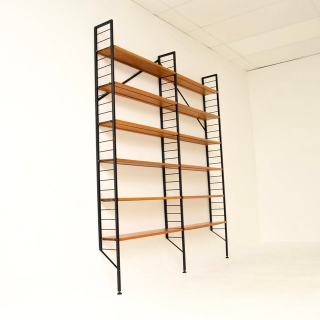 Mid-Century Modern Vintage Teak Ladderax Bookcase Shelving from Staples Cricklewood, 1960s For Sale - Image 3 of 11
