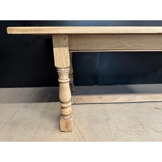 Wood Large Vintage Farmhouse Dining Table in Oak, 1925 For Sale - Image 7 of 14
