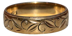 The Waldeck: Ladies 14K Yellow Gold Engraved Eternity Band